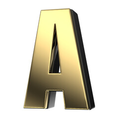 Gold With Black Of A Font 3D Render