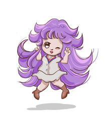 happy cute girl character hand drawn cartoon art illustration