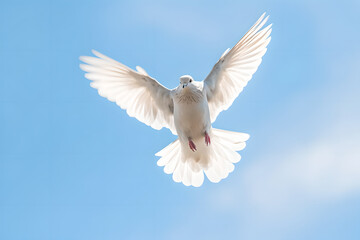 Fototapeta na wymiar Graceful Dove in Flight - Captured by Generative AI 