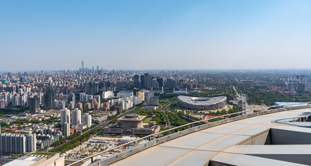 Fototapeta premium Olympic Tower Observation Deck Beijing National Stadium Bird's Nest