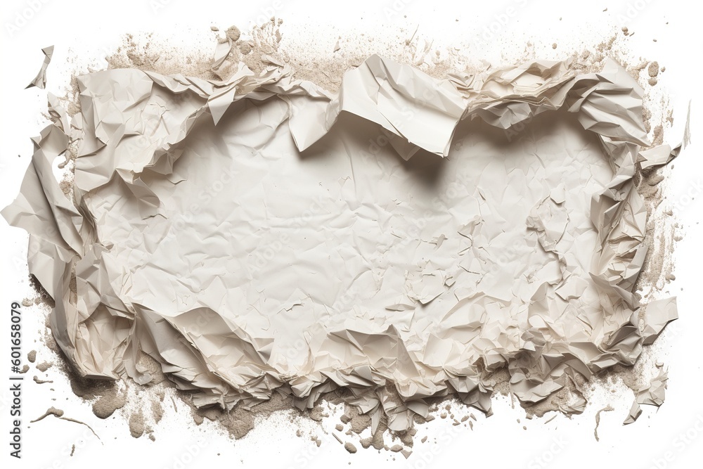 Poster paper ripped isolated on white background. generated by ai