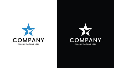 star check list symbol logo. on a black and white background.