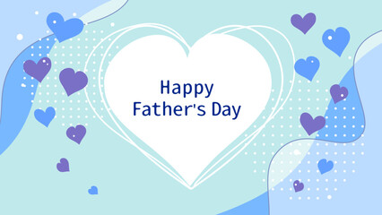 Happy Father's Day heart symbol vector background illustration material - obrazy, fototapety, plakaty