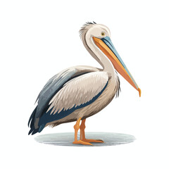 vector cute pelican cartoon style