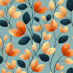 Fototapeta na wymiar Minimalist Beauty Floral Pattern Background Illustration