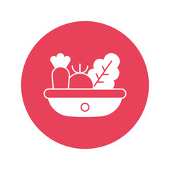 Food basket Vector Icon

