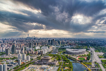 Beijing City Panoramic Bird's Nest CBD Business District © 文普 王