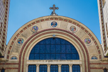 Obraz premium Details of Orthodox Cathedral of Holy Trinity in Old Town of Sibiu, Romania