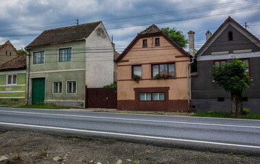 Fototapeta na wymiar Houses in Miercurea Sibiului town, Sibiu County, Romania