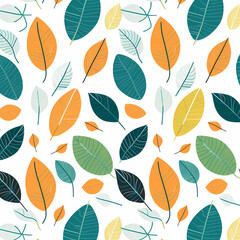 Fototapeta na wymiar Minimalist Leaves Pattern Plain Background Illustration