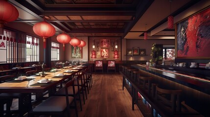 Chinese restaurant made with Ai generative technology