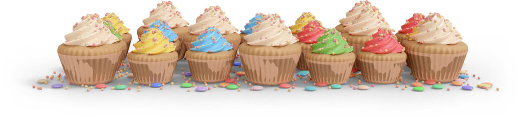 3D Render Party Cupcake