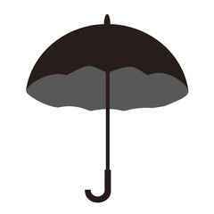 Black umbrella on white background.