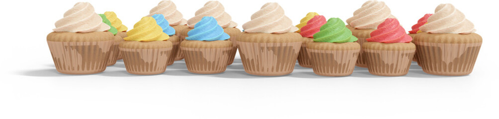 3D Render Party Cupcakes