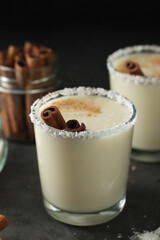 Two glasses with traditional Puerto Rico cocktail Coquito