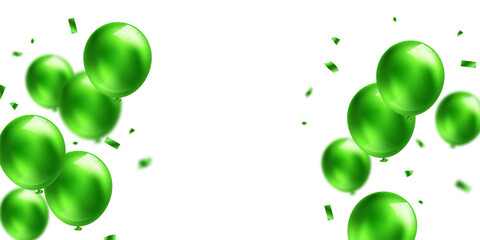 3d Design Green Balloon Background Vector Illustration