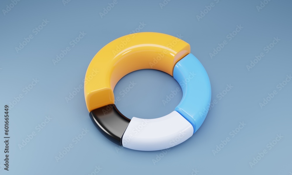 Poster graph icon with cartoon style on 3d rendering. 3d illustration