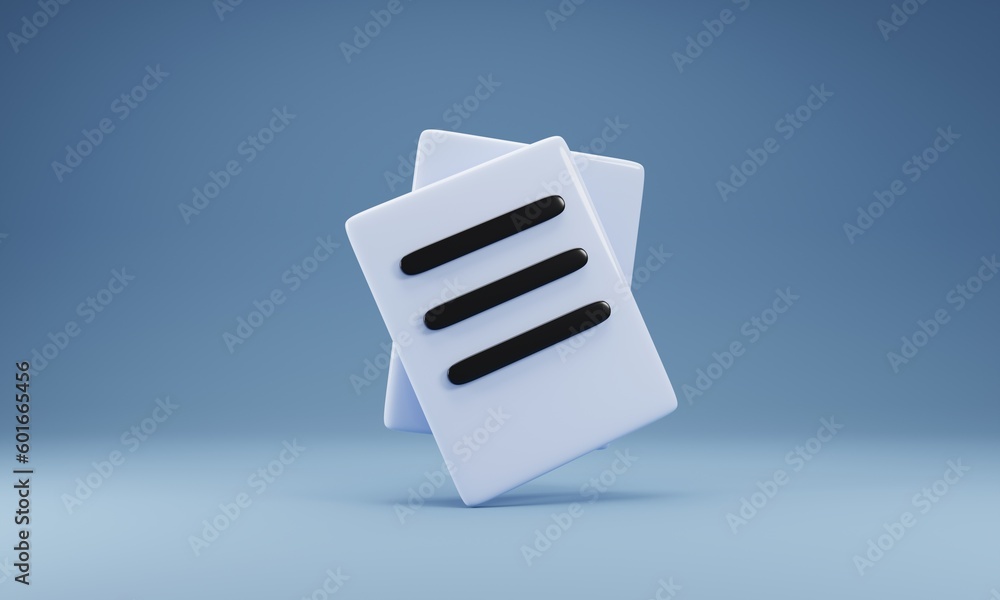 Poster paper sheet icon on 3d rendering. document file symbol concept. 3d illustration
