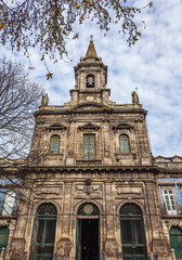 Fototapeta na wymiar 19th century Trinity Church in Santo Ildefonso area of Porto, Portugal