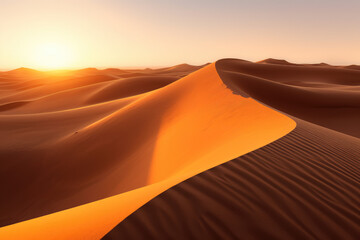 Image depicting sand dunes in the Liwa Desert during sun - obrazy, fototapety, plakaty