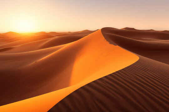 Image depicting sand dunes in the Liwa Desert during sun