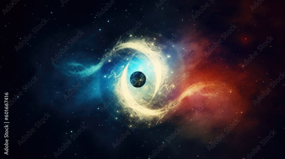 Poster cosmic space and stars, cosmic abstract background. generative ai.