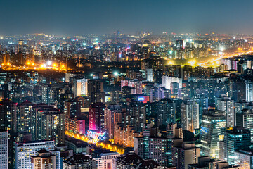 Fototapeta na wymiar beijing city night city scenery