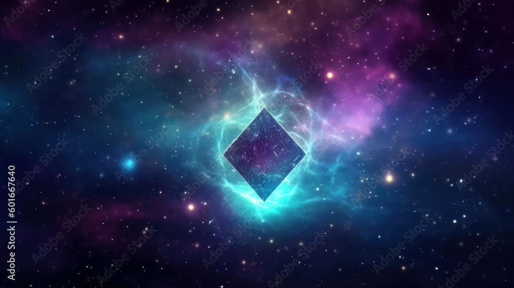 Poster cosmic space and stars, cosmic abstract background. generative ai.