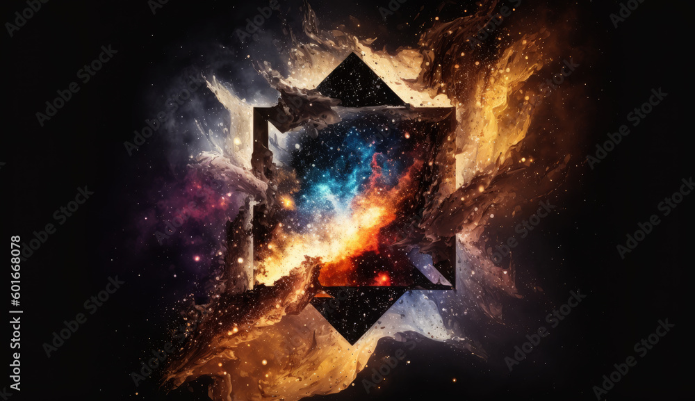 Poster cosmic space and stars, cosmic abstract background. generative ai.