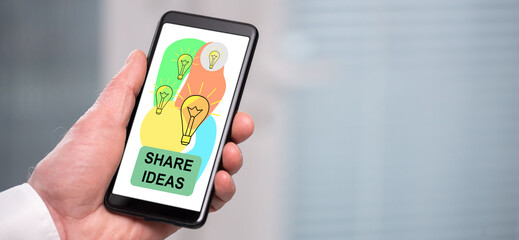 Share ideas concept on a smartphone