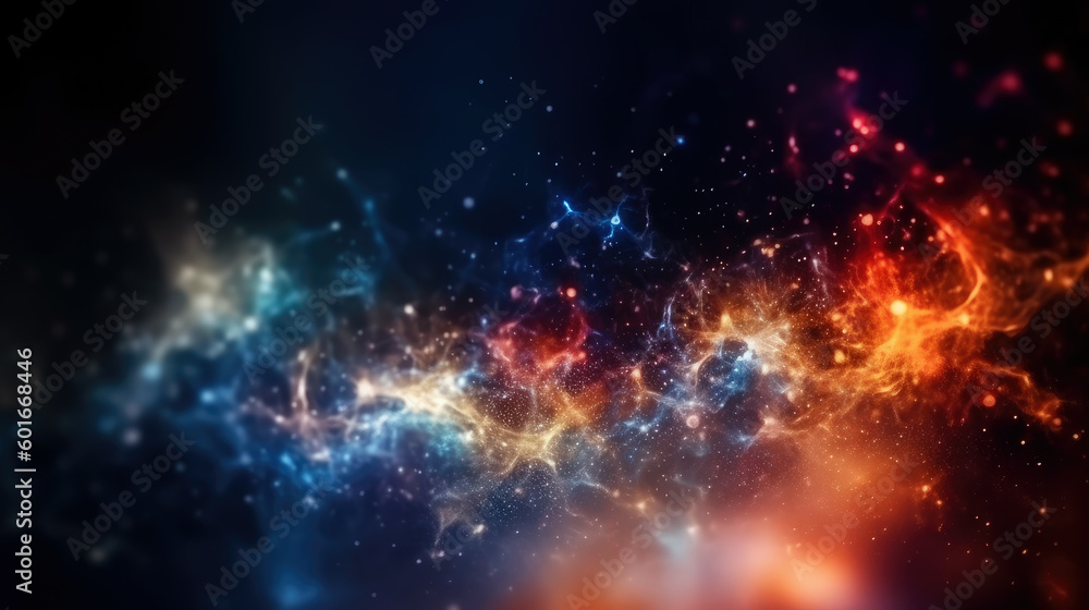 Poster cosmic space and stars, cosmic abstract background. generative ai.