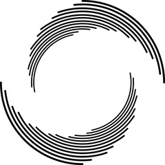 Lines in Circle Form . Spiral Vector Illustration .Technology round Logo . Design element . Abstract Geometric shape . Striped border frame for image