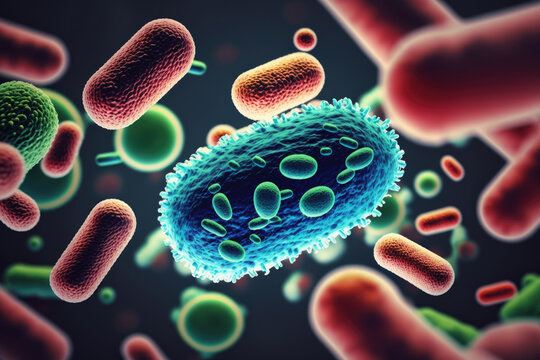 Bacteria medical background. Generative Ai