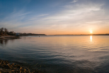 beautiful sunset over the river