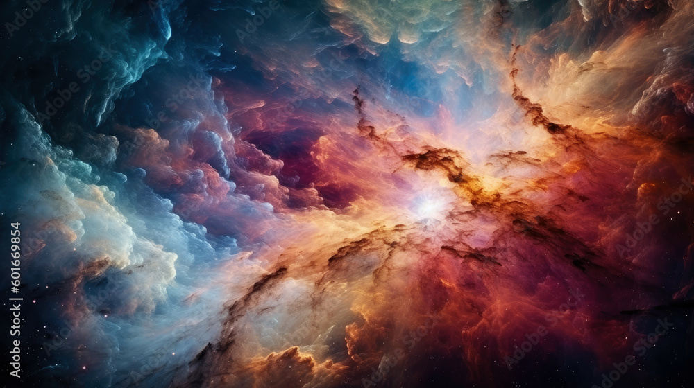 Poster cosmic space and stars, cosmic abstract background. generative ai.