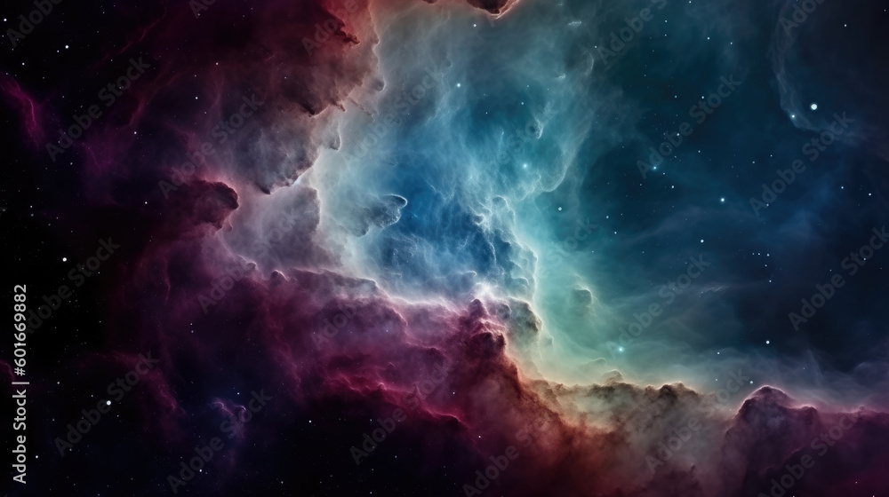 Poster cosmic space and stars, cosmic abstract background. generative ai.