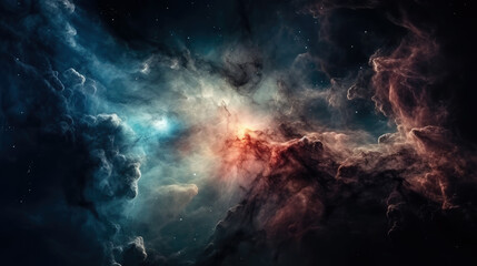 Obraz na płótnie Canvas Cosmic space and stars, cosmic abstract background. generative ai.