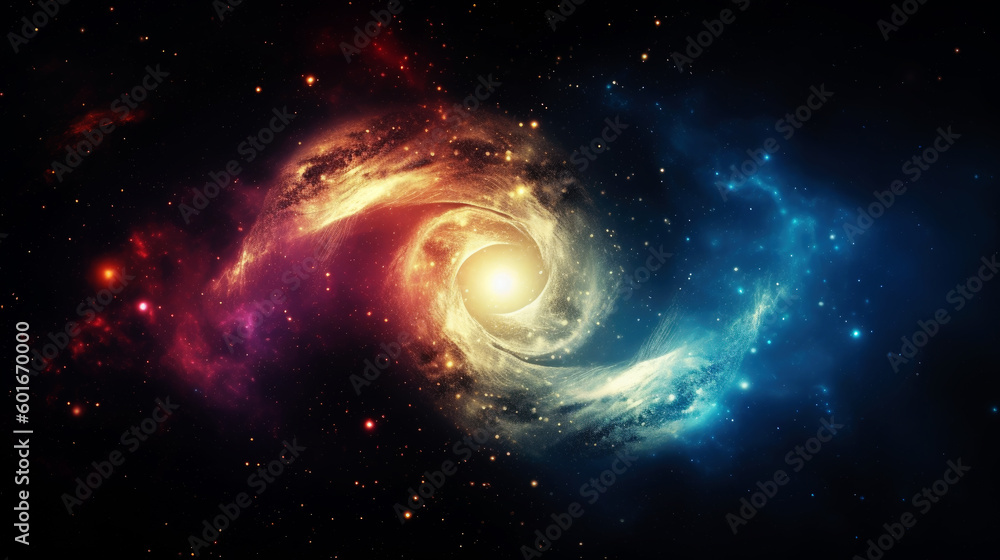 Poster cosmic space and stars, cosmic abstract background. generative ai.