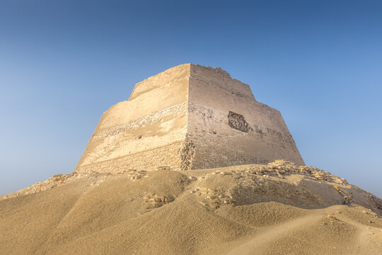 View of the Meidum Pyramid in Egypt