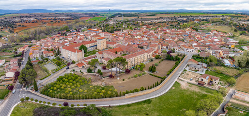 Panoramic aerial view of Caleruega Spain