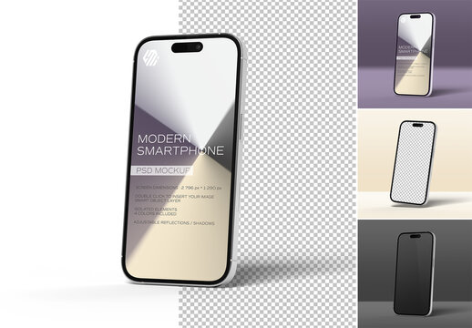 Modern Smartphone Mockup Isolated on White