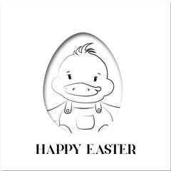 boy duck BW