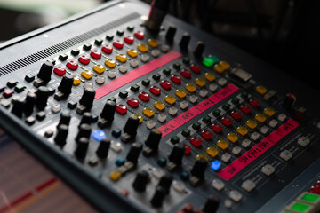 Mixer Concert - Professional sound and audio control panel with buttons and sliders