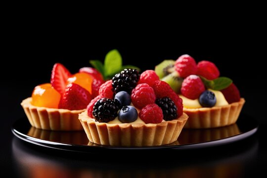 tart with berries, ai generative
