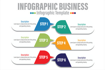 Six 6 rectangle timeline steps or option workflow infographic plan concept design vector with icons. Business roadmap timeline network project template for presentation and report.