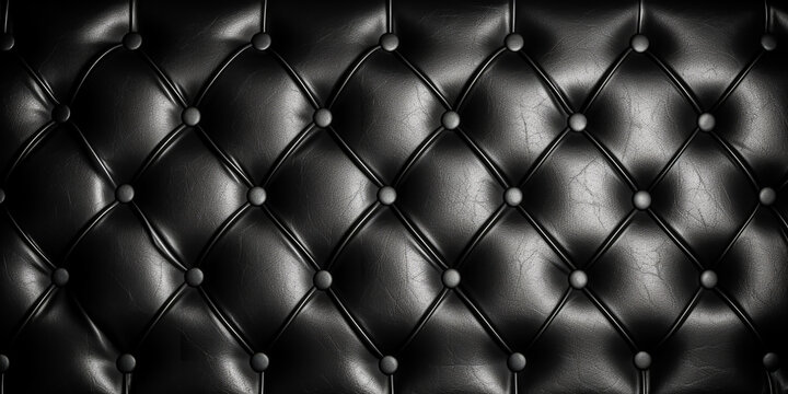 Black leather capitone background texture