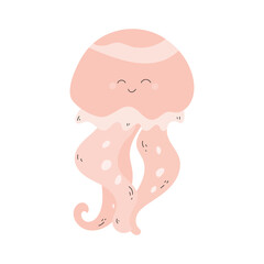 jelly fish  isolated simple flat vector illustration 