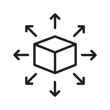 Decentralize line icon vector. Decentralized distributed network icon. Block chain technology symbol.
