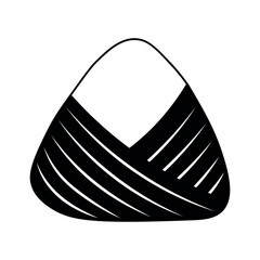 Glyph Chinese dish stuffed rice wrapped in bamboo leaf. Zongzi. Symbol of Chinese Traditional Boat Festival. Duanwu holiday