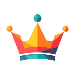 Crown icon. Color king crown symbol. Isolated crown icon. Vector illustration.